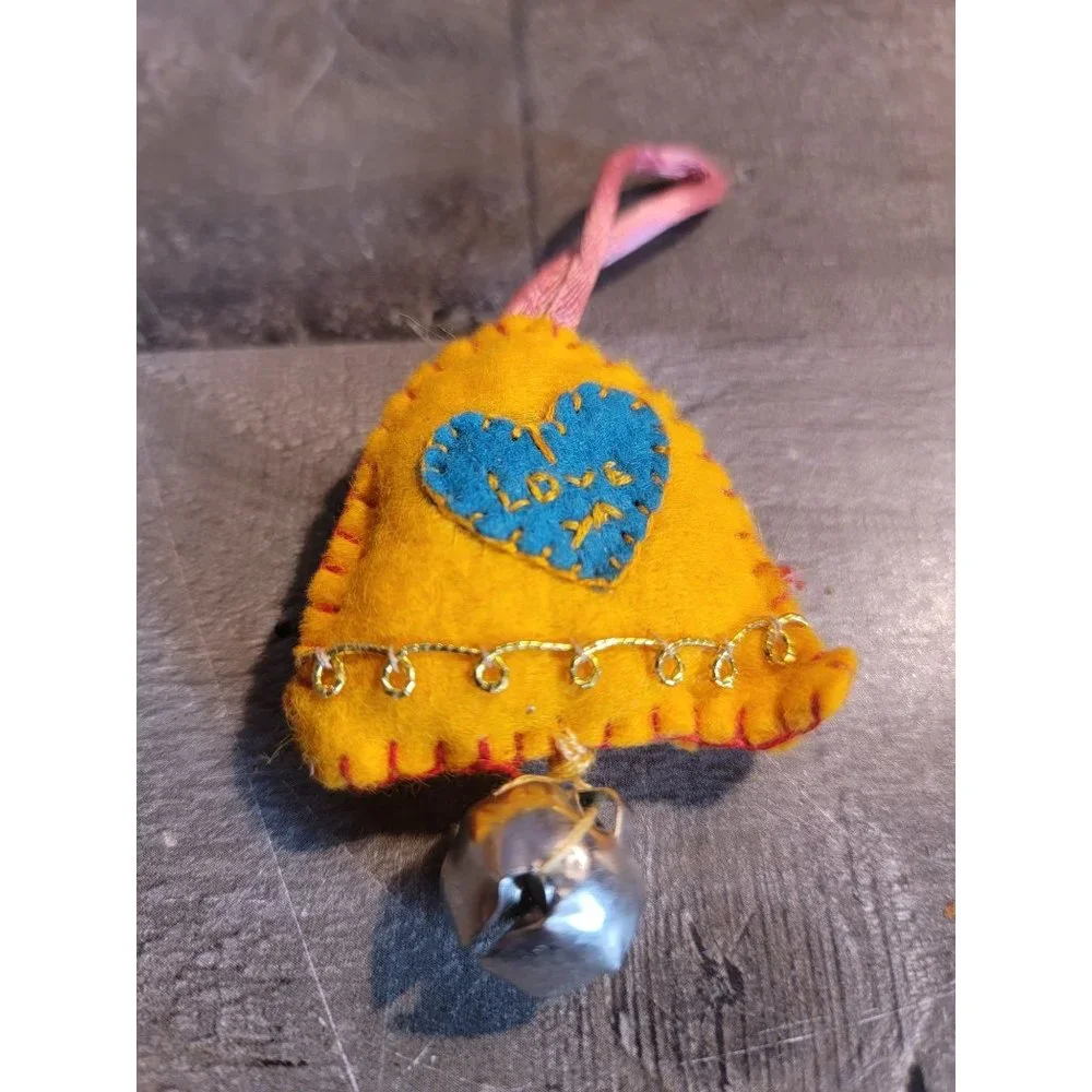 Handmade‎ Felt bell love ornament xmas